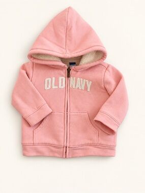 Old Navy Pink Sherpa-Lined Zip Hoodie for Kids